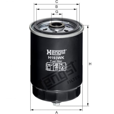 Hengst Fuel Filter, H193Wk H193WK